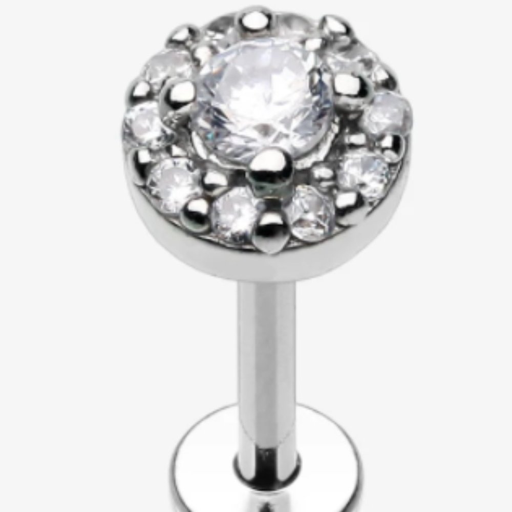 NEW 16 Gauge 5/16" 8mm Multi-gem Labret Tragus Helix Cartilage